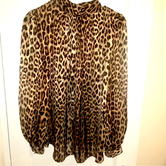 Brand New -H&M Leopard Blouse -Size Medium - Picture 2 of 7